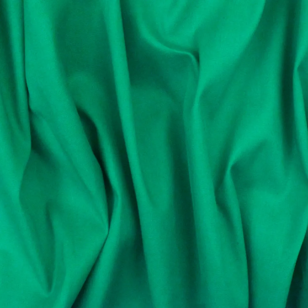 Jade Green Solid Stretch Cotton Poplin Woven Fabric