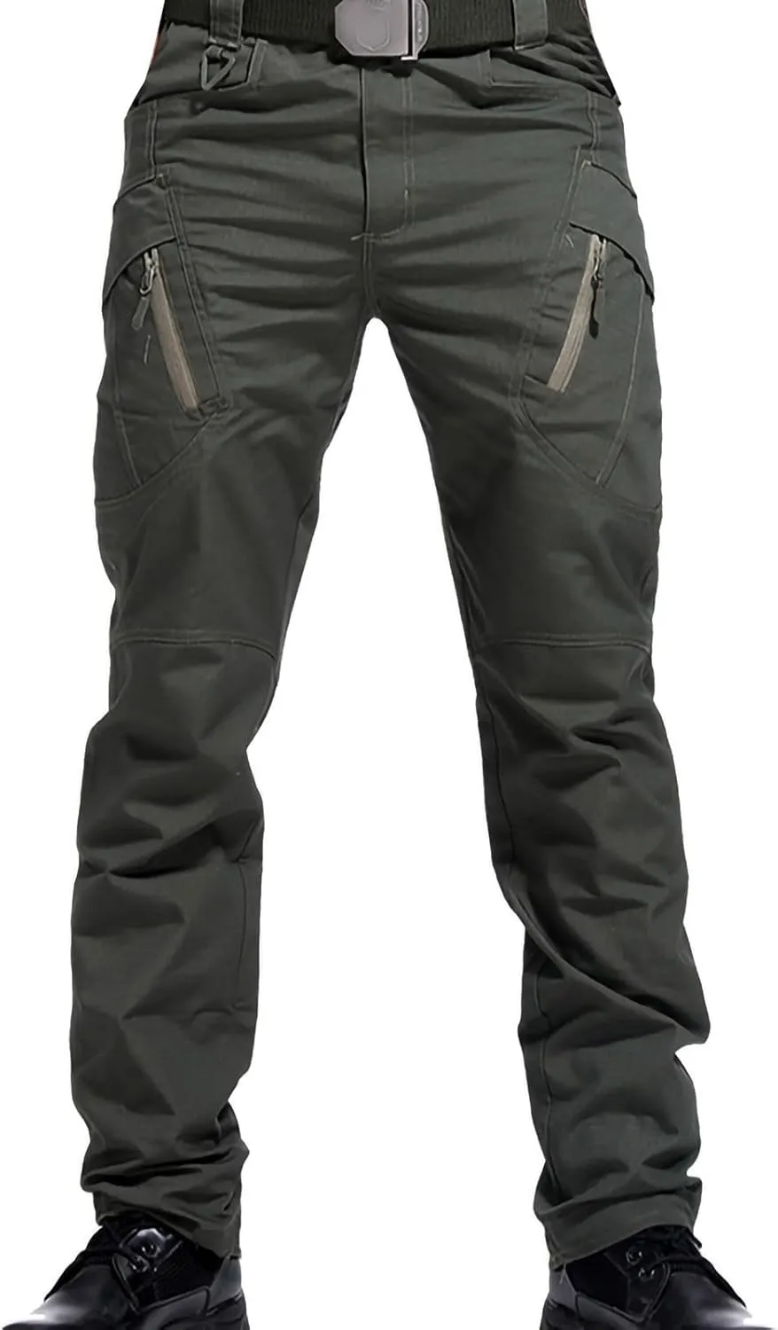 Joggers Pants Man Regular Big and Tall Solid Twill Cargo Pants Multi Pockets Work Utility Straight Legs Trousers
