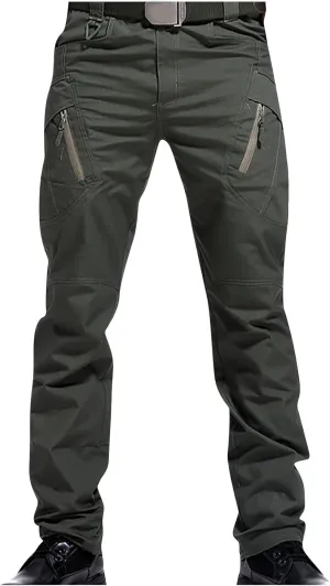 Joggers Pants Man Regular Big and Tall Solid Twill Cargo Pants Multi Pockets Work Utility Straight Legs Trousers