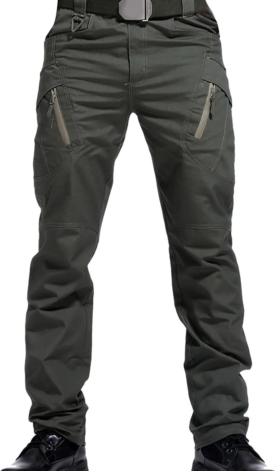Joggers Pants Man Regular Big and Tall Solid Twill Cargo Pants Multi Pockets Work Utility Straight Legs Trousers