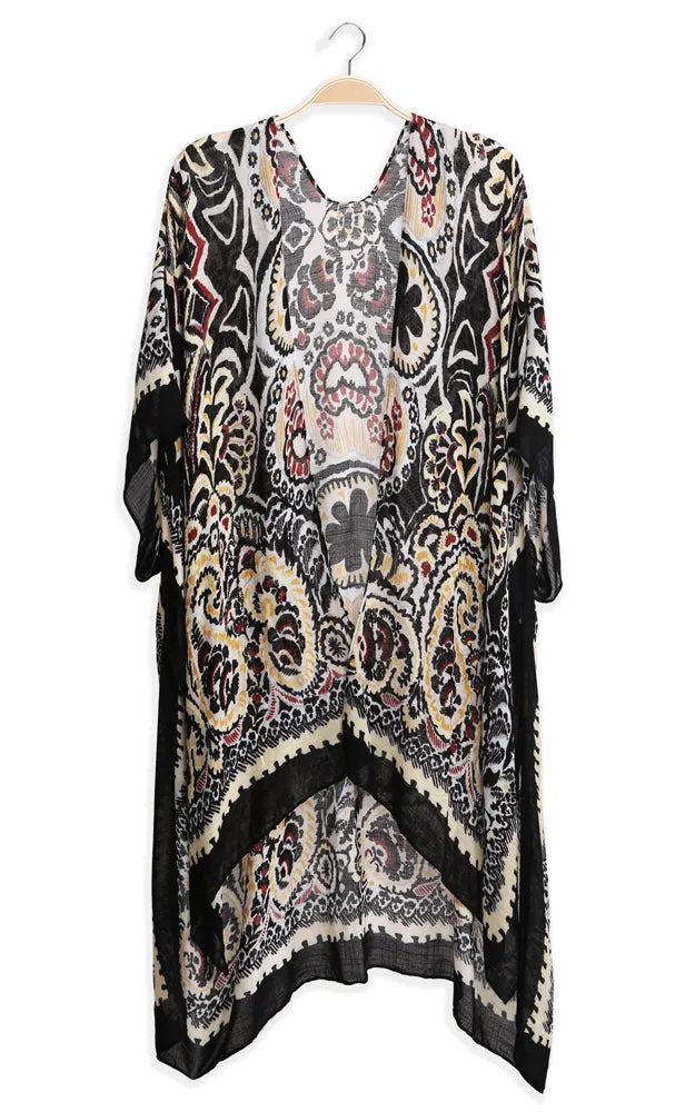 JP2217 Mixed Print Cover Up Kimono