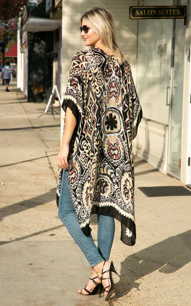 JP2217 Mixed Print Cover Up Kimono