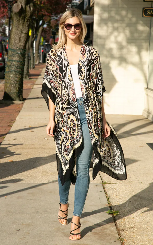JP2217 Mixed Print Cover Up Kimono