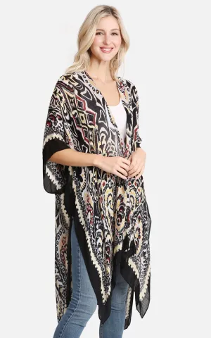 JP2217 Mixed Print Cover Up Kimono