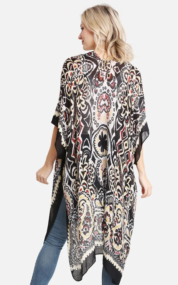 JP2217 Mixed Print Cover Up Kimono