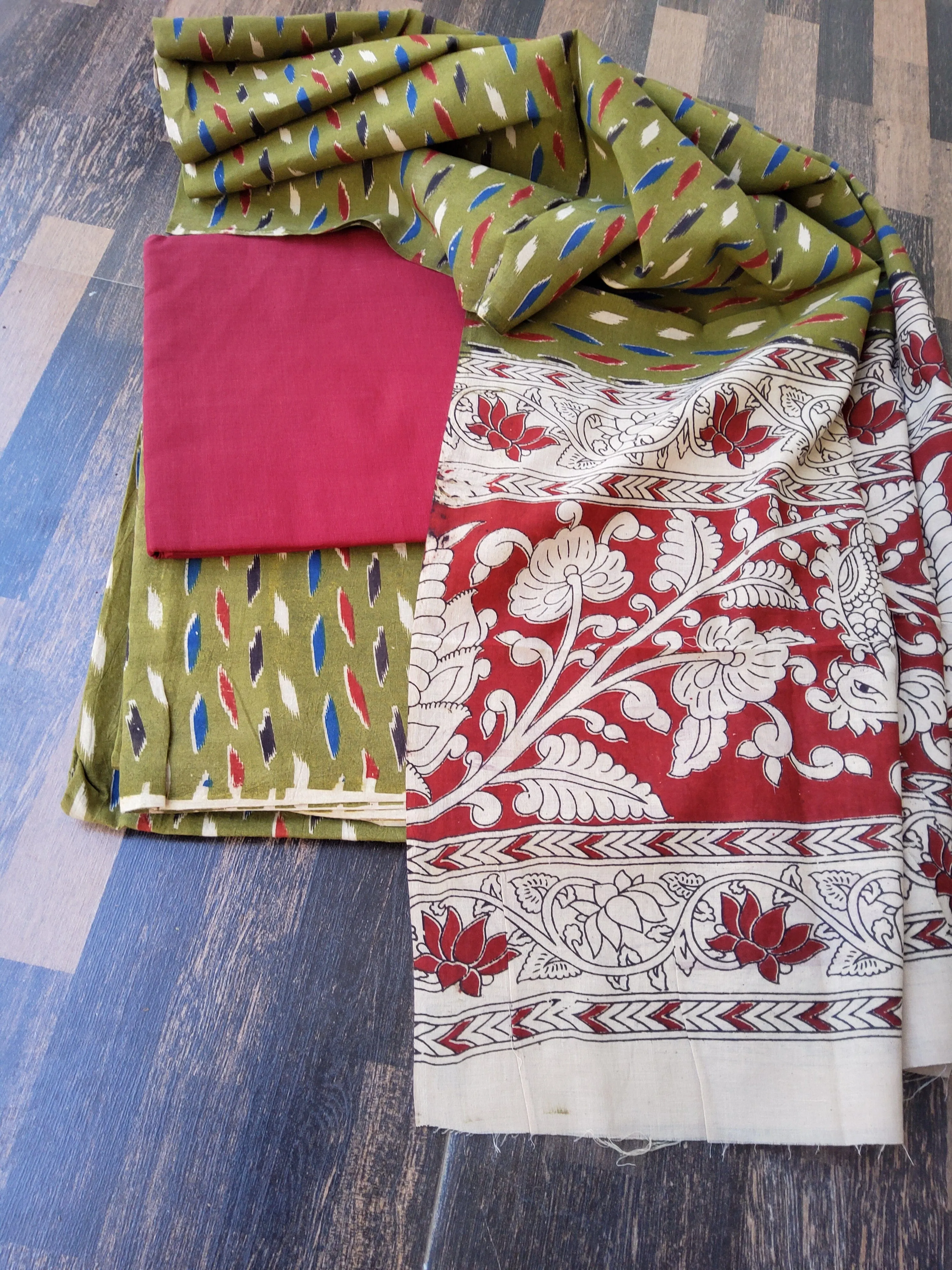 Kalamkari Cotton Dress Material
