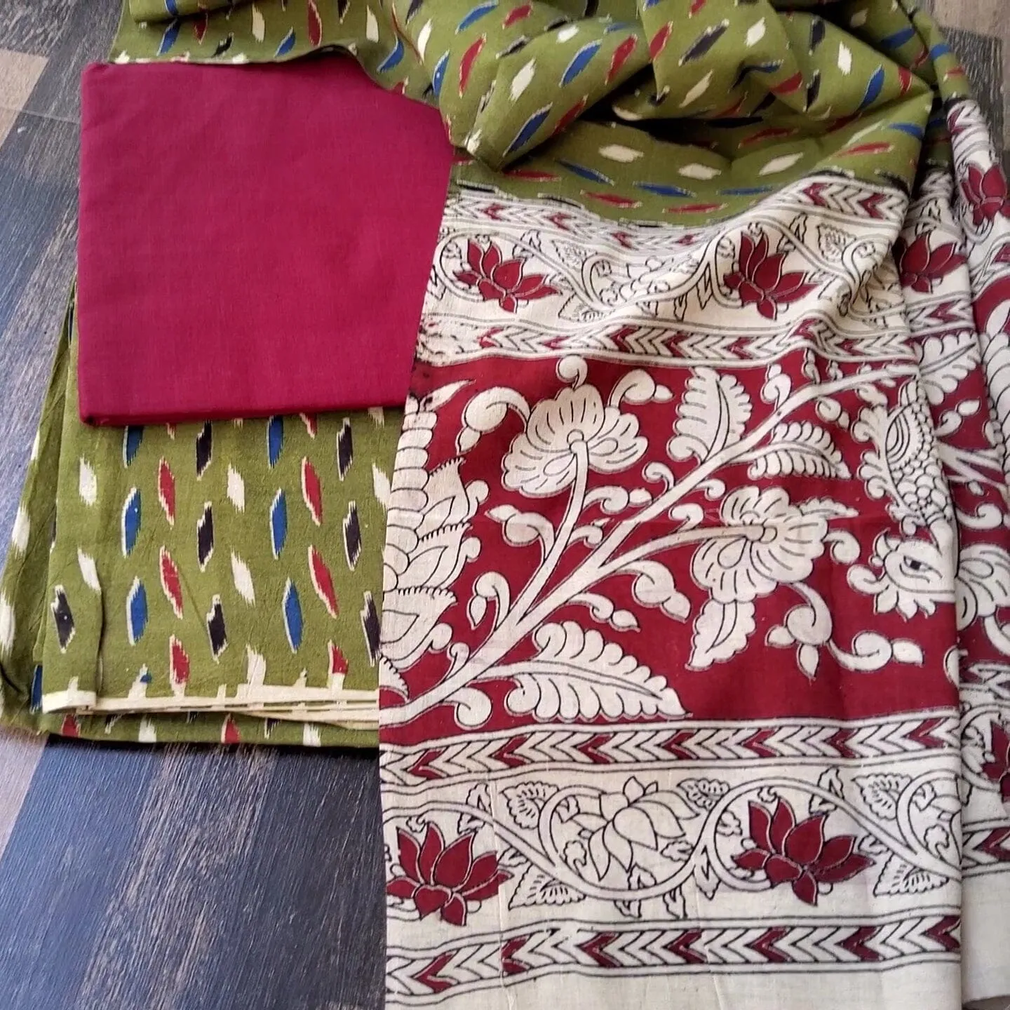 Kalamkari Cotton Dress Material