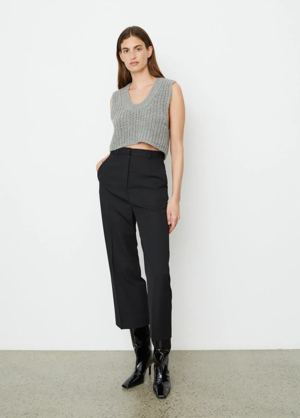 Kera Chunky Wool Rib Knit Top