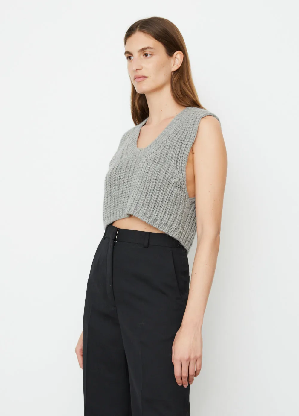 Kera Chunky Wool Rib Knit Top