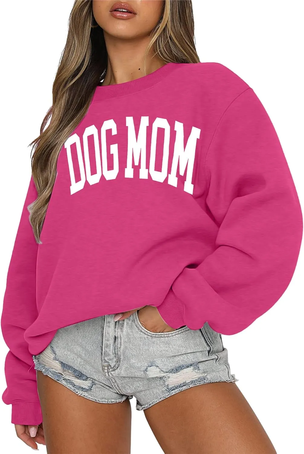 KNEYATTA Dog Mom Sweatshirt Women Dog Lover Sweatshirt Funny Graphic Sweatshirts Dog Mam Pullover Tops