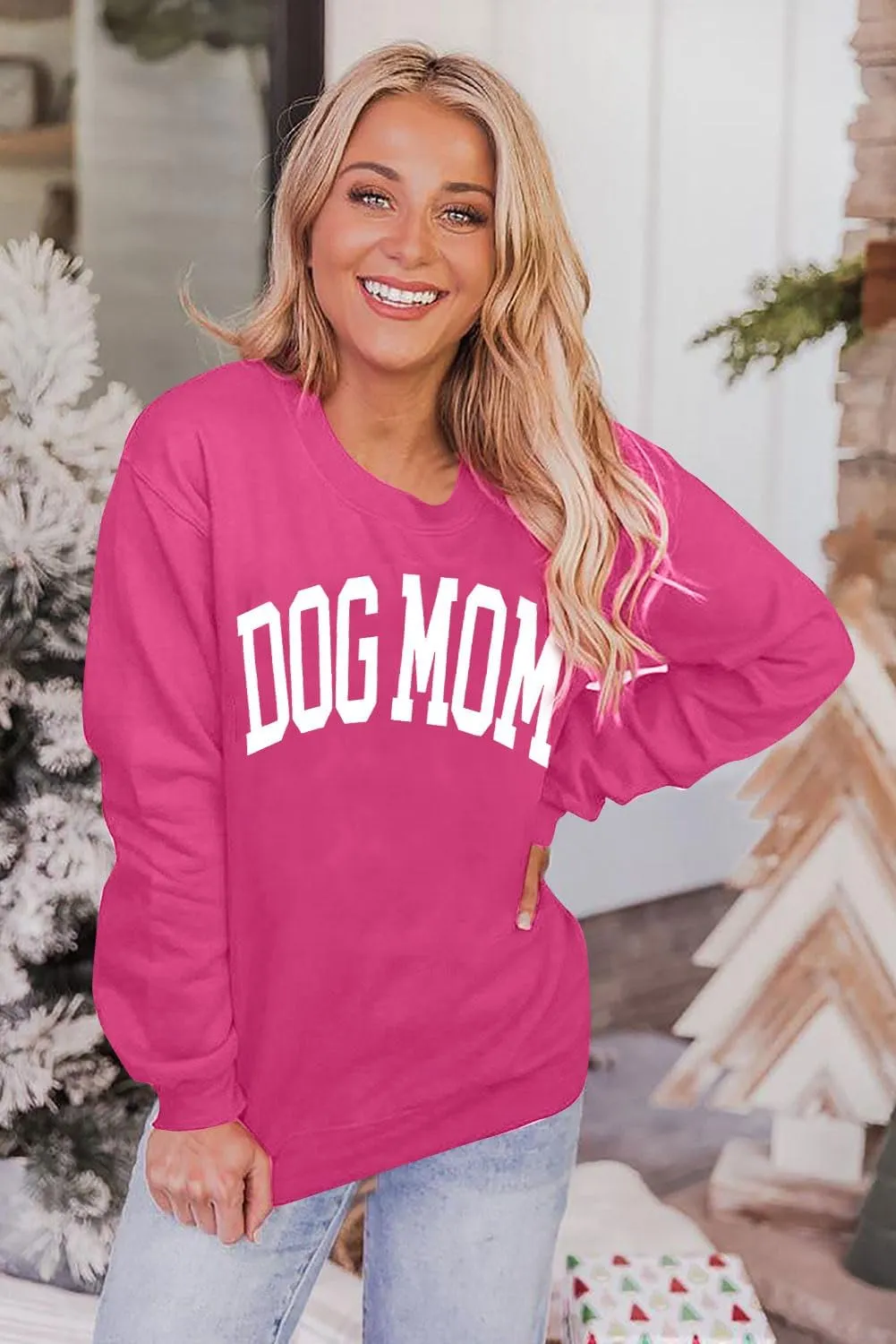 KNEYATTA Dog Mom Sweatshirt Women Dog Lover Sweatshirt Funny Graphic Sweatshirts Dog Mam Pullover Tops