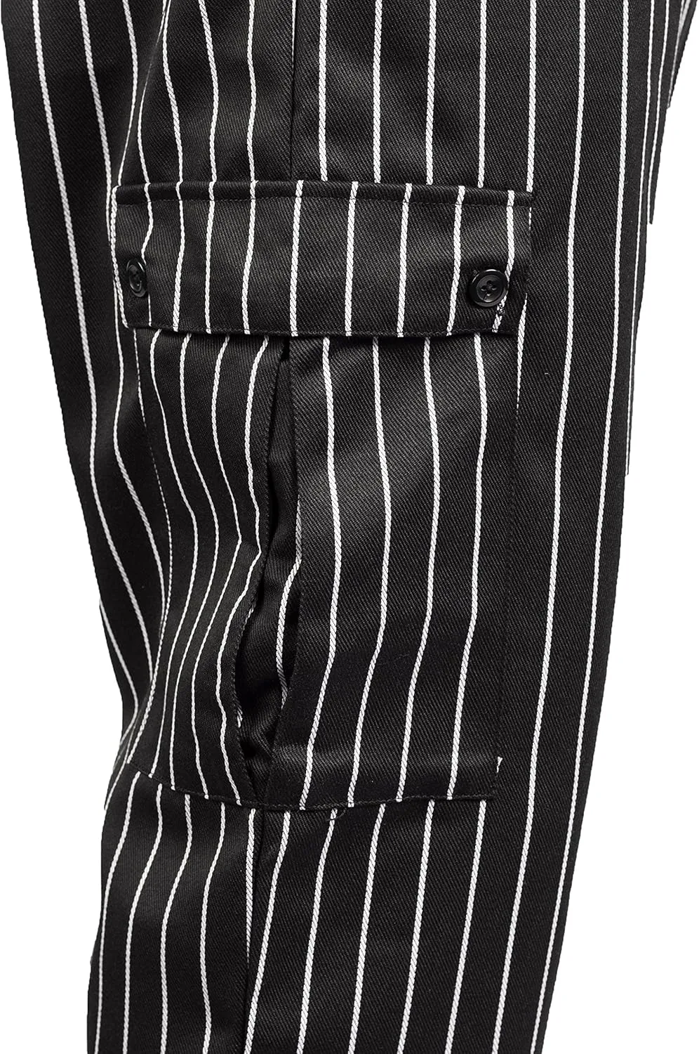 KNG Chalk Stripe Baggy Cargo Chef Pants for Men and Women  Drawstring Waist