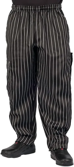 KNG Chalk Stripe Baggy Cargo Chef Pants for Men and Women  Drawstring Waist