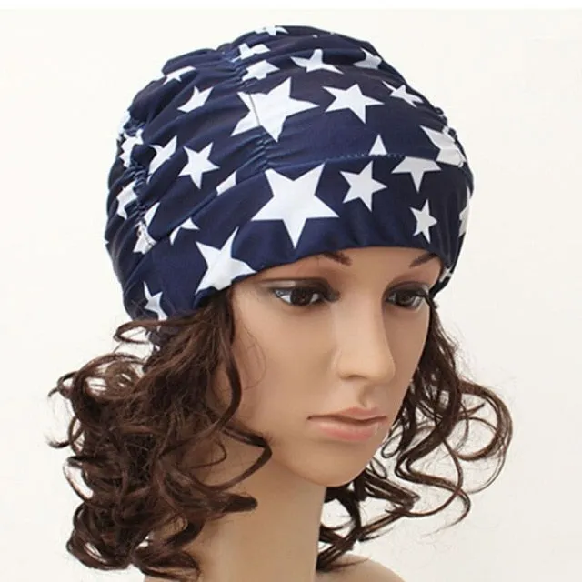 Ladies Swim Elastic Long Hair Swim Cap
