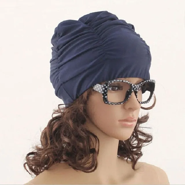 Ladies Swim Elastic Long Hair Swim Cap