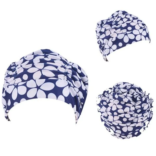 Ladies Swim Elastic Long Hair Swim Cap