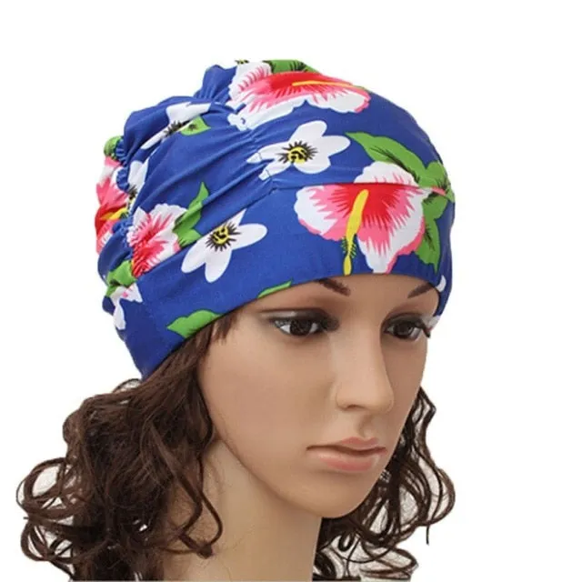 Ladies Swim Elastic Long Hair Swim Cap