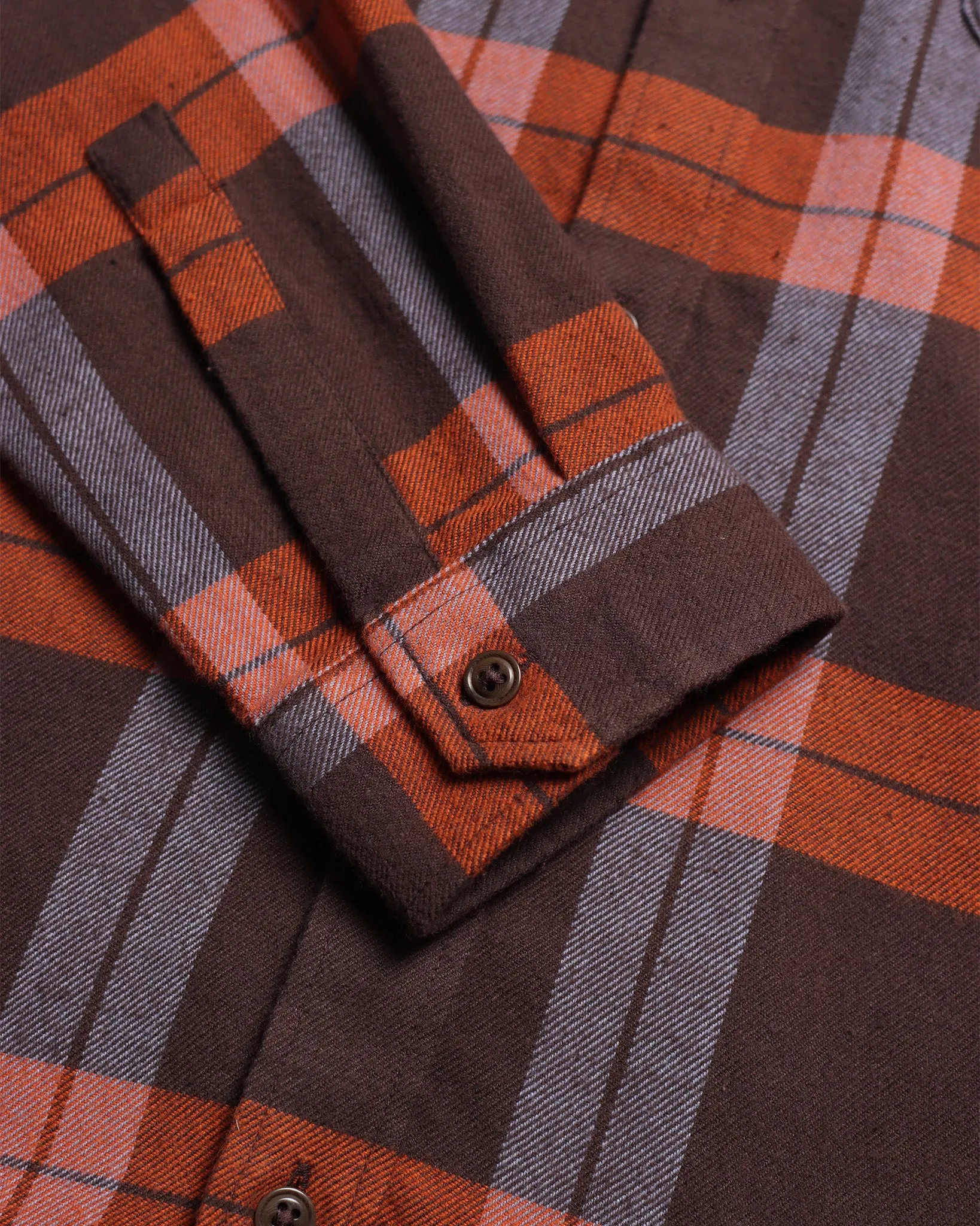 Larry Check Shirt - Slate Brown / Burnt Orange