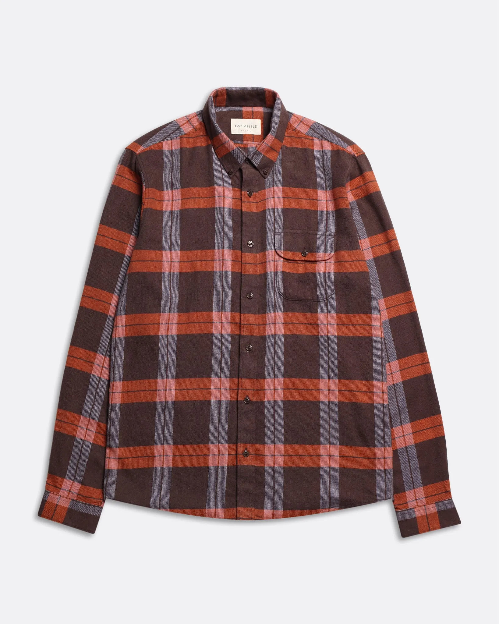 Larry Check Shirt - Slate Brown / Burnt Orange