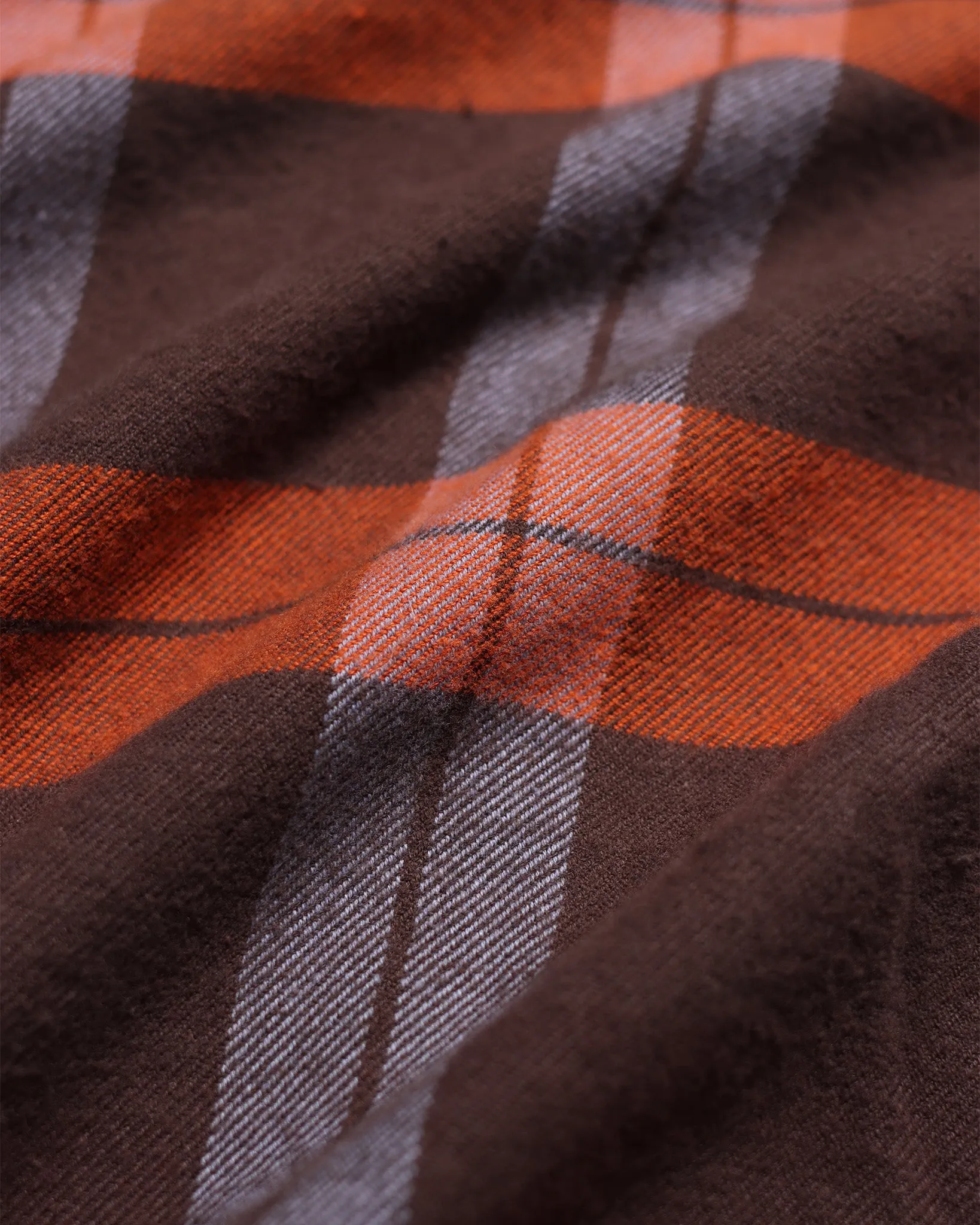Larry Check Shirt - Slate Brown / Burnt Orange