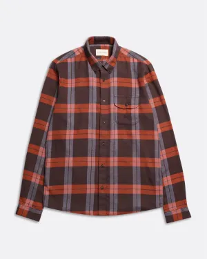 Larry Check Shirt - Slate Brown / Burnt Orange