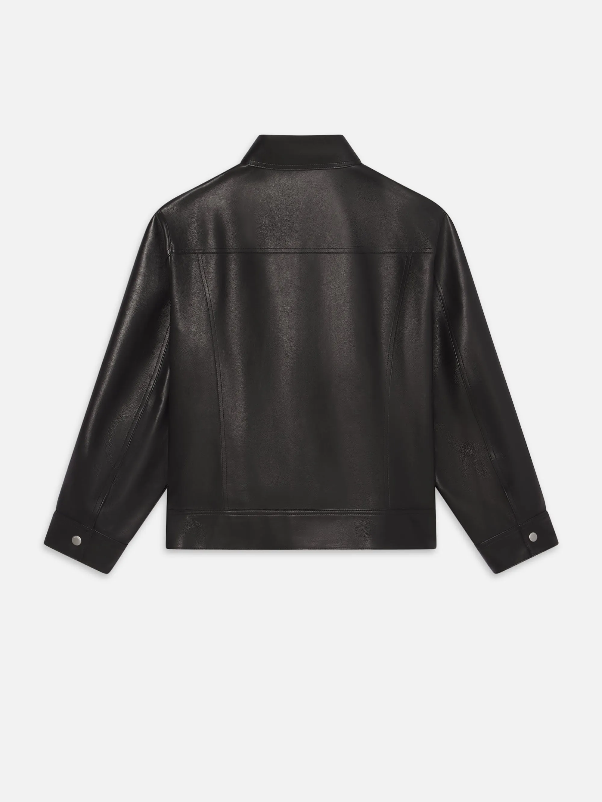 Leather Trucker Jacket -- Black