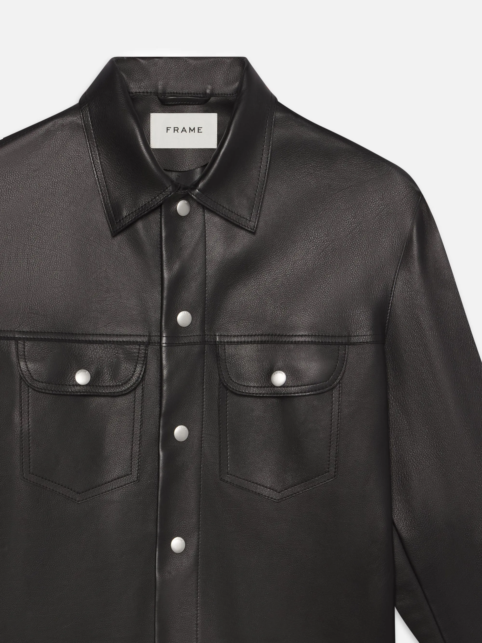 Leather Trucker Jacket -- Black