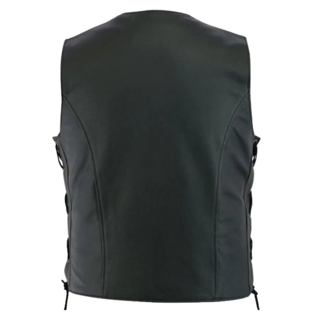 Leather Vest For Men's With A Beautiful Side Lace Design
