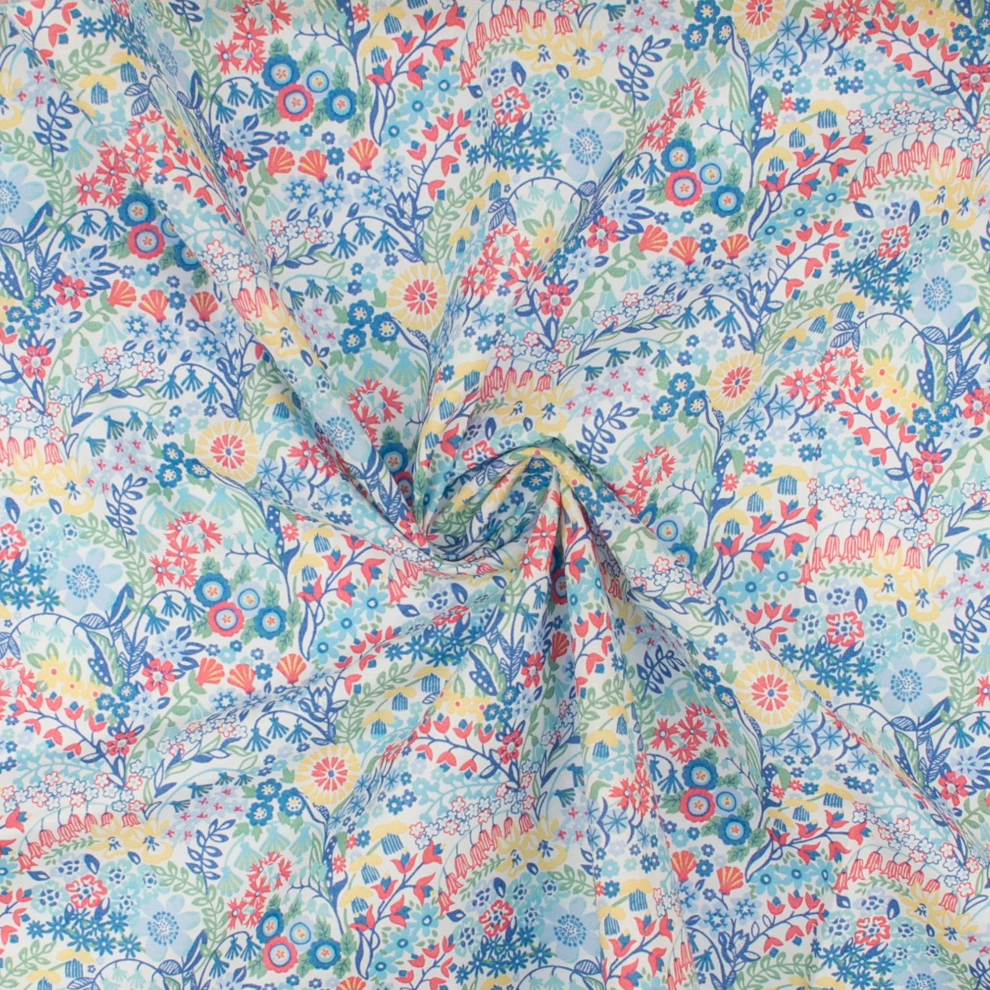 LIBERTY of PARIS Printed Cotton - Lily of the Valley - Blue