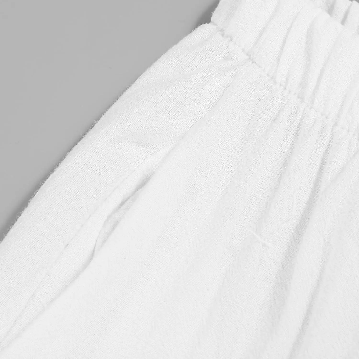Linen Capri Pants Womens Casual Summer Trendy Elastic Waist Loose Trouser Lounge Athletic Yoga Pants Beach Plus Size