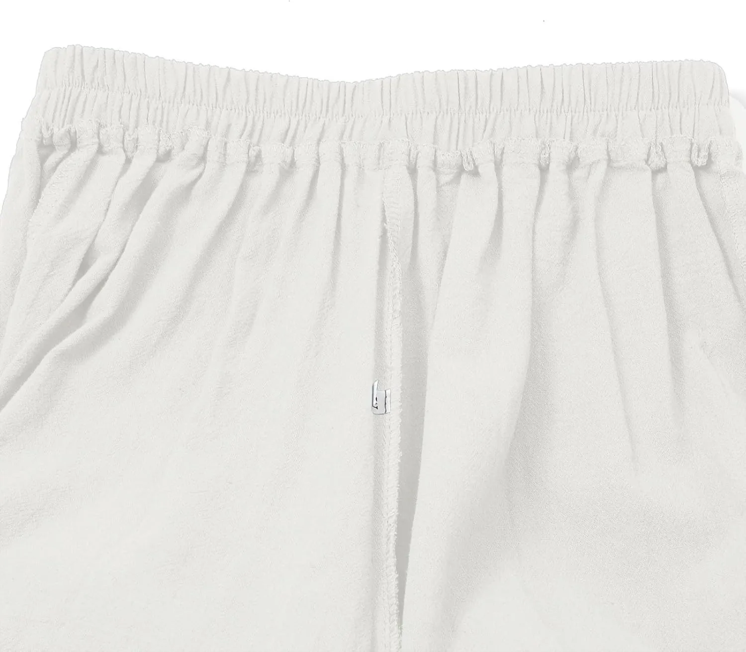 Linen Elastic Waist Pants Women Spring Elastic Trousers Womens Work Wide Leg Lounge Pant Cotton