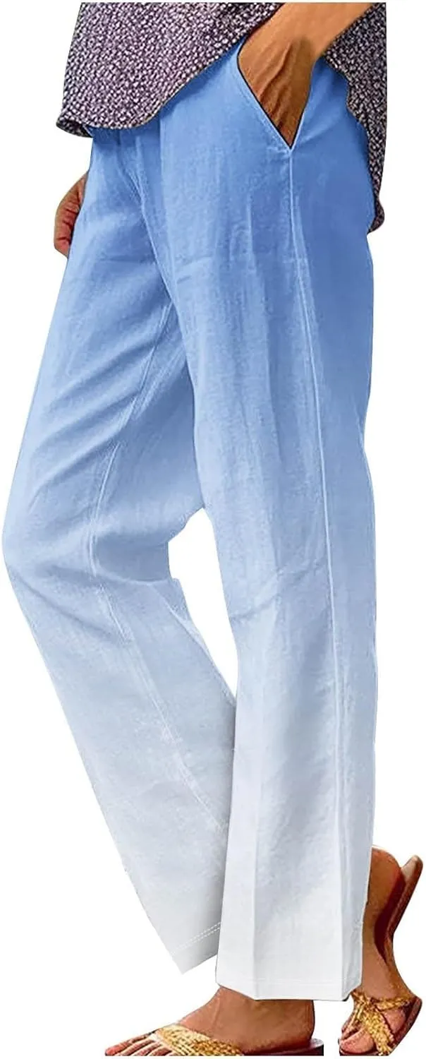 Linen Work Pants Women Plus Size Spring Womens Pants Dressy Casual Linen Womens Hemp Linen Yoga Pants