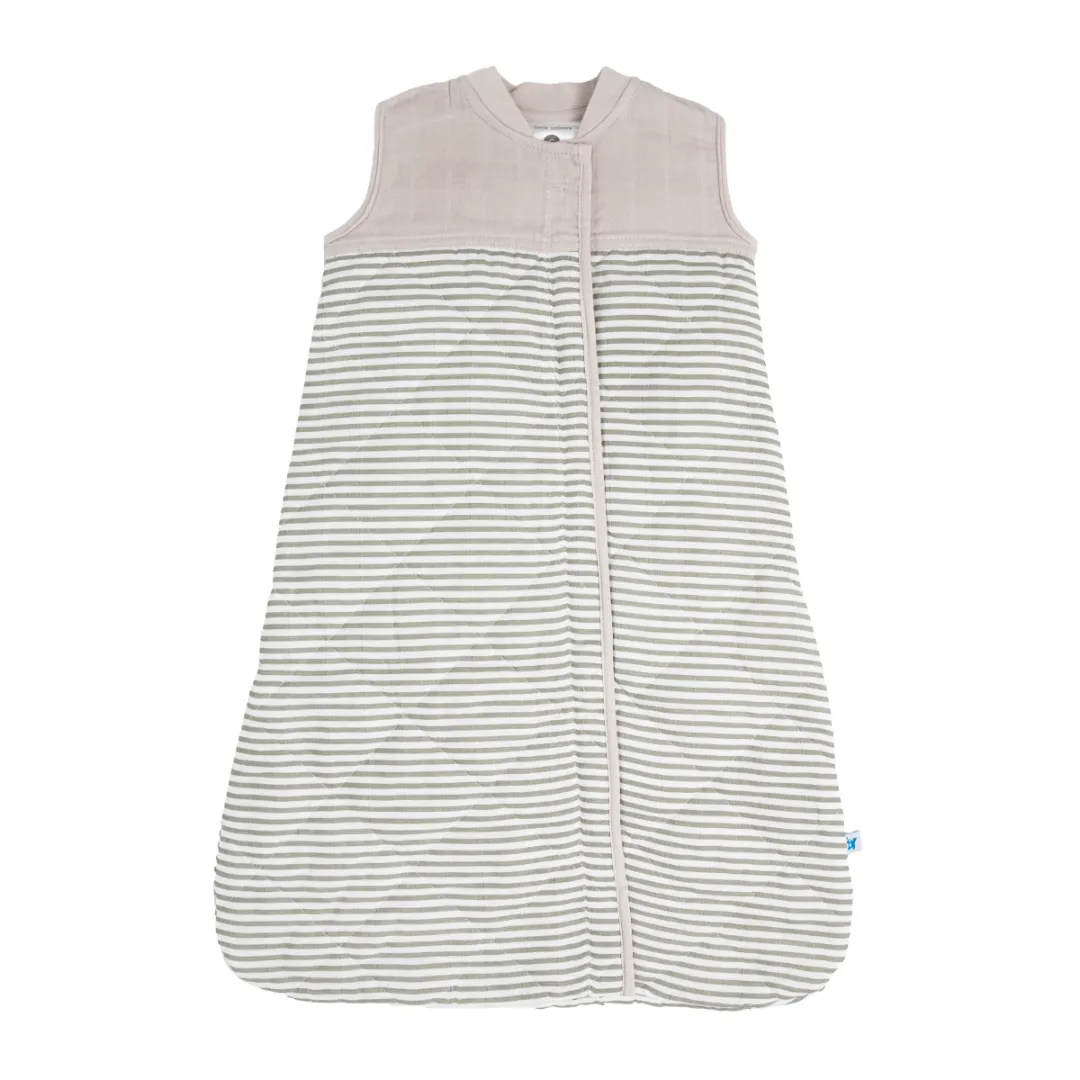 Little Unicorn Cotton Muslin 2.6 TOG Quilted Sleep Bag / Grey Stripe