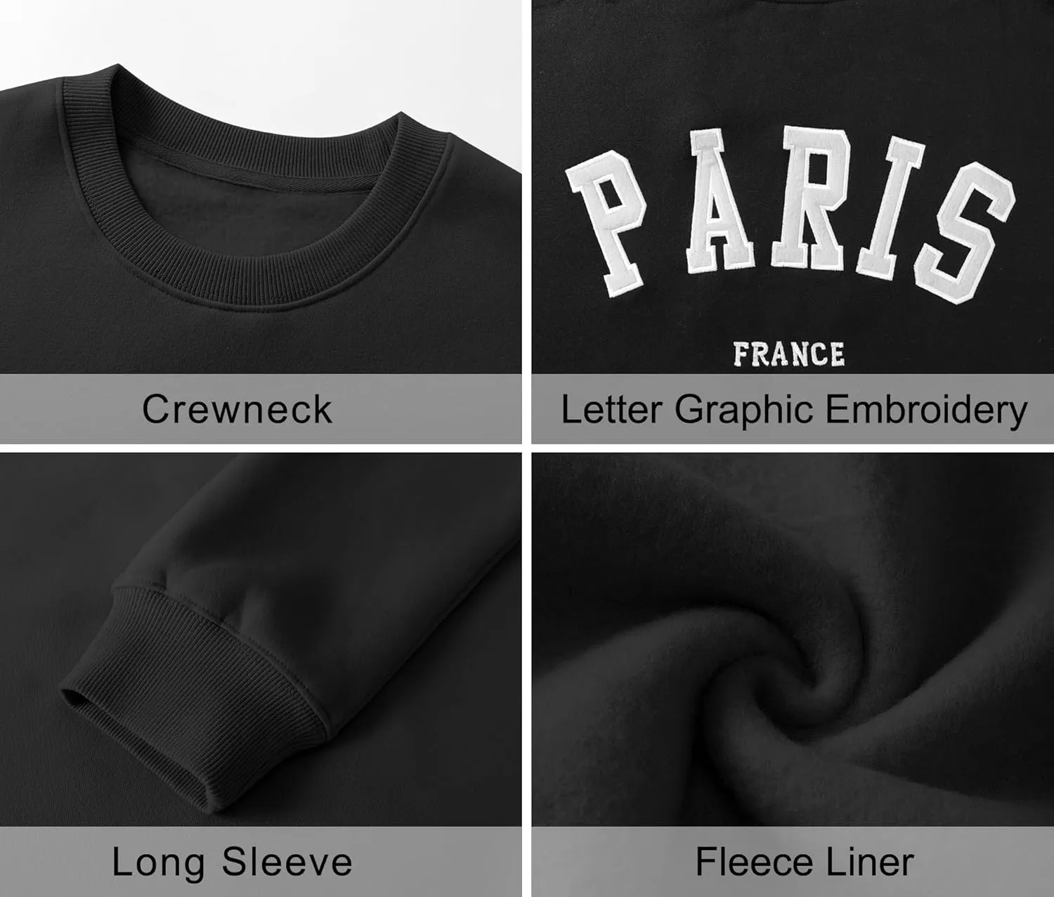LOMON Oversized Sweatshirt for Women Crewneck Long Sleeve Casual Fleece Tops Graphic Hoodies Pullover Sweater