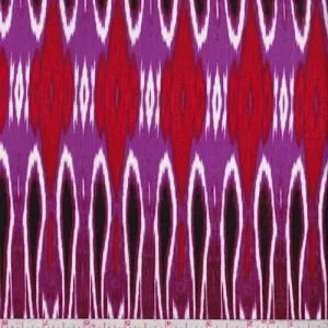 Magenta/Ruby Flamestitch Diamond Rayon Crinkle Fabric