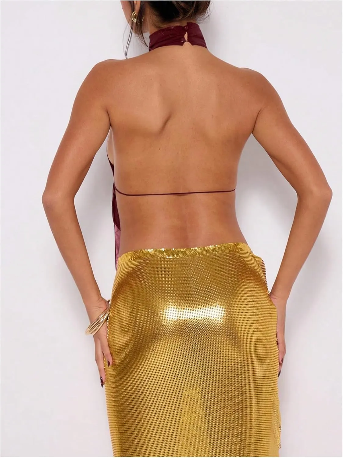 MakeMeChic Women's Cheetah Print Halter Top Y2K Tie Front Backless Club Going Out Tank Tops