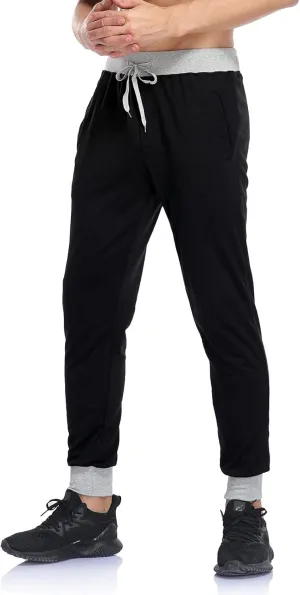 Mens Pants Casual Drawstring Elastic Waist Solid Jogger Pants Skinny Beam Feed Loose Trousers Outdoor Sweatpants