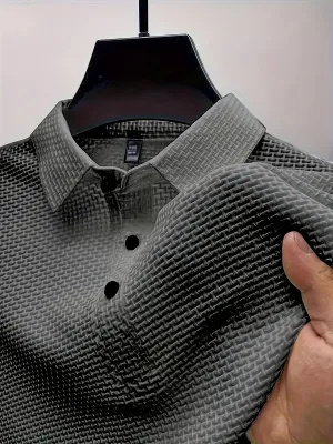Mens Premium Quick-drying Lapel Golf Shirts - Fashionable Short Sleeve, Breathable Casual Style, Mid Stretch Regular Fit, Perfect Summer Tops for Warm Weather