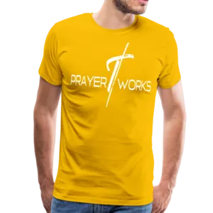 Mens T-Shirts, Prayer Works Graphic Style Shirt