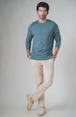 Merino - Crew Neck Sweater - Green