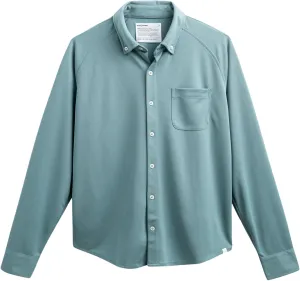 Ministry of Supply Men's Apollo Raglan Sport Dress Shirt, Casual Long Sleeve Button Down, Moisture Wicking, Wrinkle-Resistant