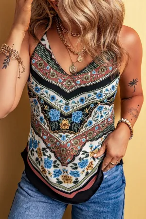 Mixed Floral Chevron Pattern Cami