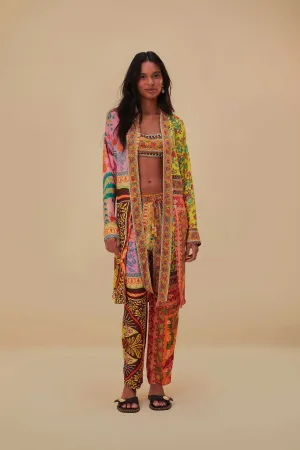 Multicolor Mixed Scarves Lenzing™ Ecovero™ Viscose Pants