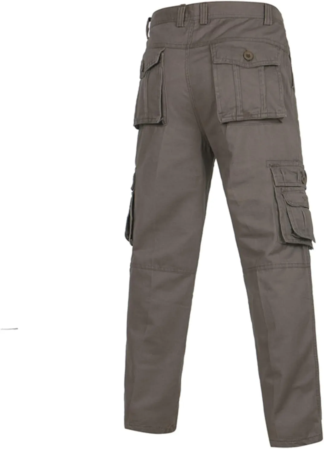 Muscularfit Men's Athletic Pants Cotton Buckle Zipper Solid Cargo Pants Multi Pockets Causal Jogger Yoga Athletic Sweatpants