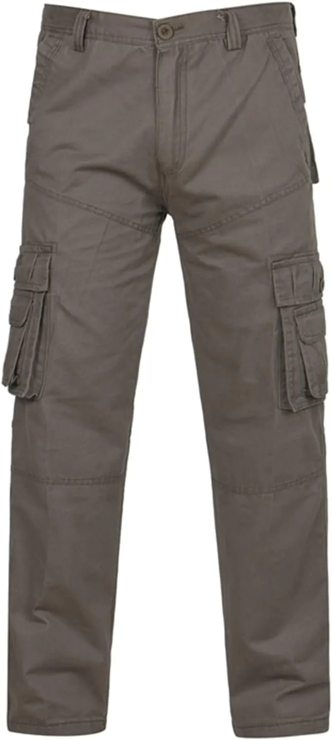 Muscularfit Men's Athletic Pants Cotton Buckle Zipper Solid Cargo Pants Multi Pockets Causal Jogger Yoga Athletic Sweatpants