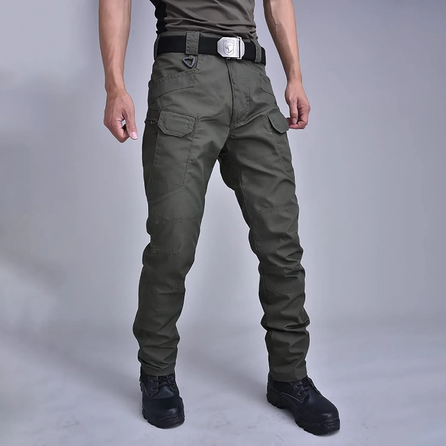 Muscularfit Sweatpants for Men 2023 Regular Fit Cotton Multi Pockets Straight Cargo Pants Casual Jogger Hiking Loose Trousers
