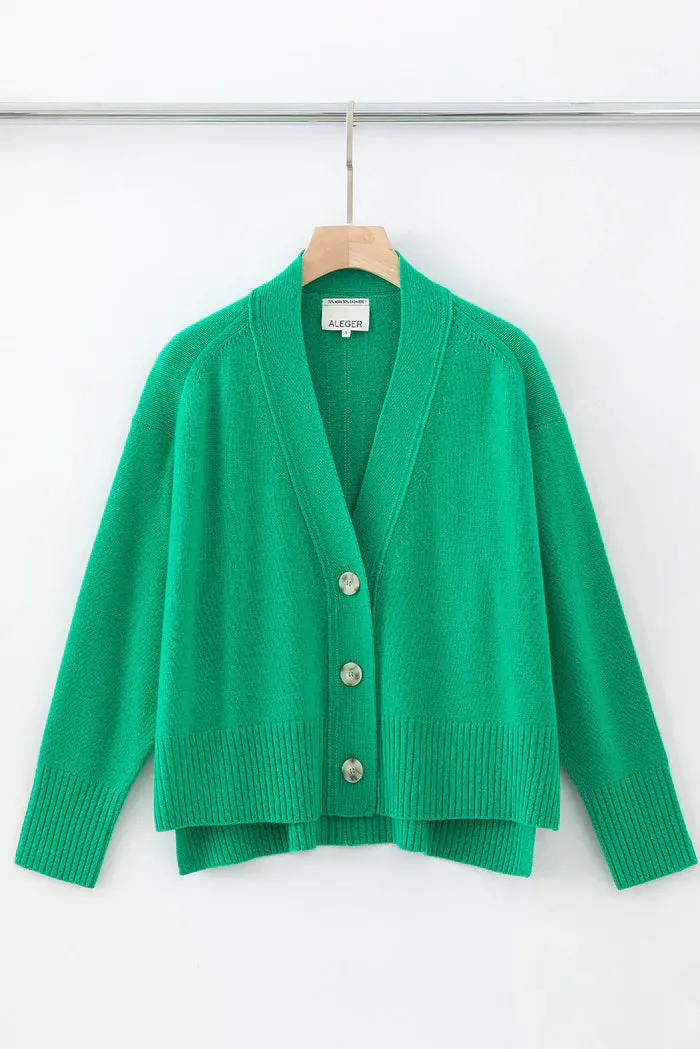 N.99 Cashmere Blend Hi-Low Cardigan Kelly Green