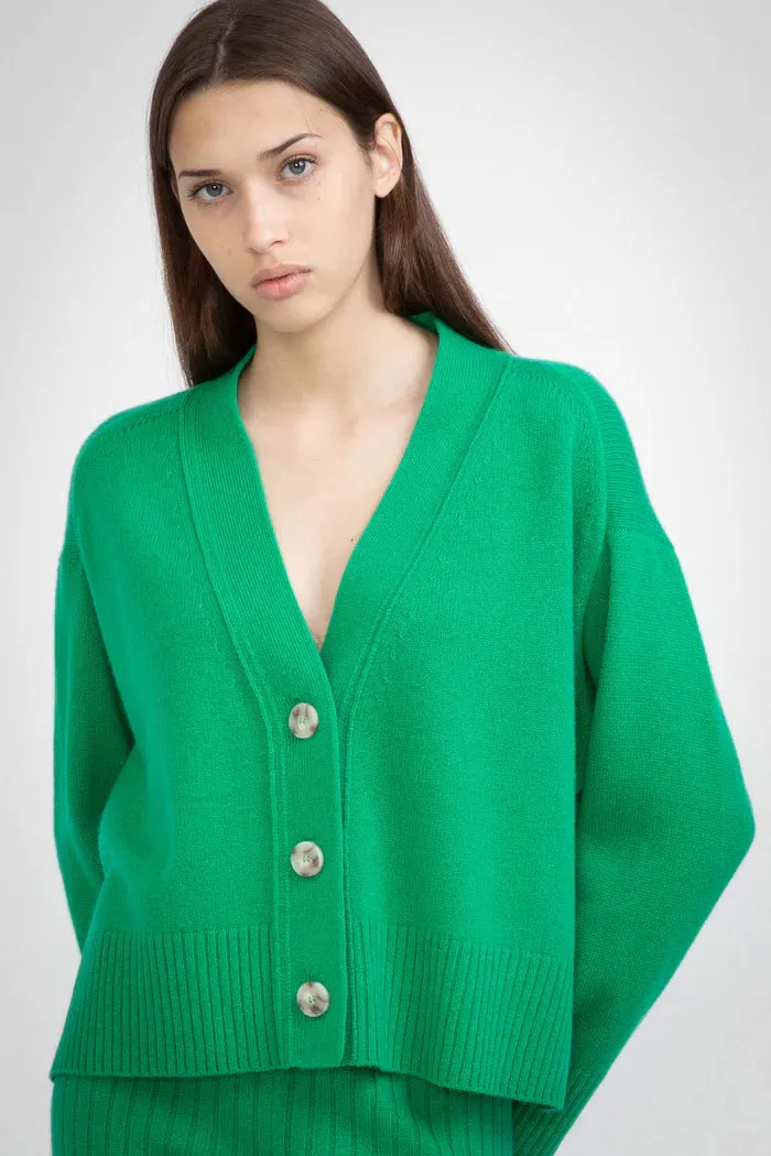 N.99 Cashmere Blend Hi-Low Cardigan Kelly Green
