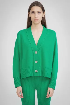 N.99 Cashmere Blend Hi-Low Cardigan Kelly Green