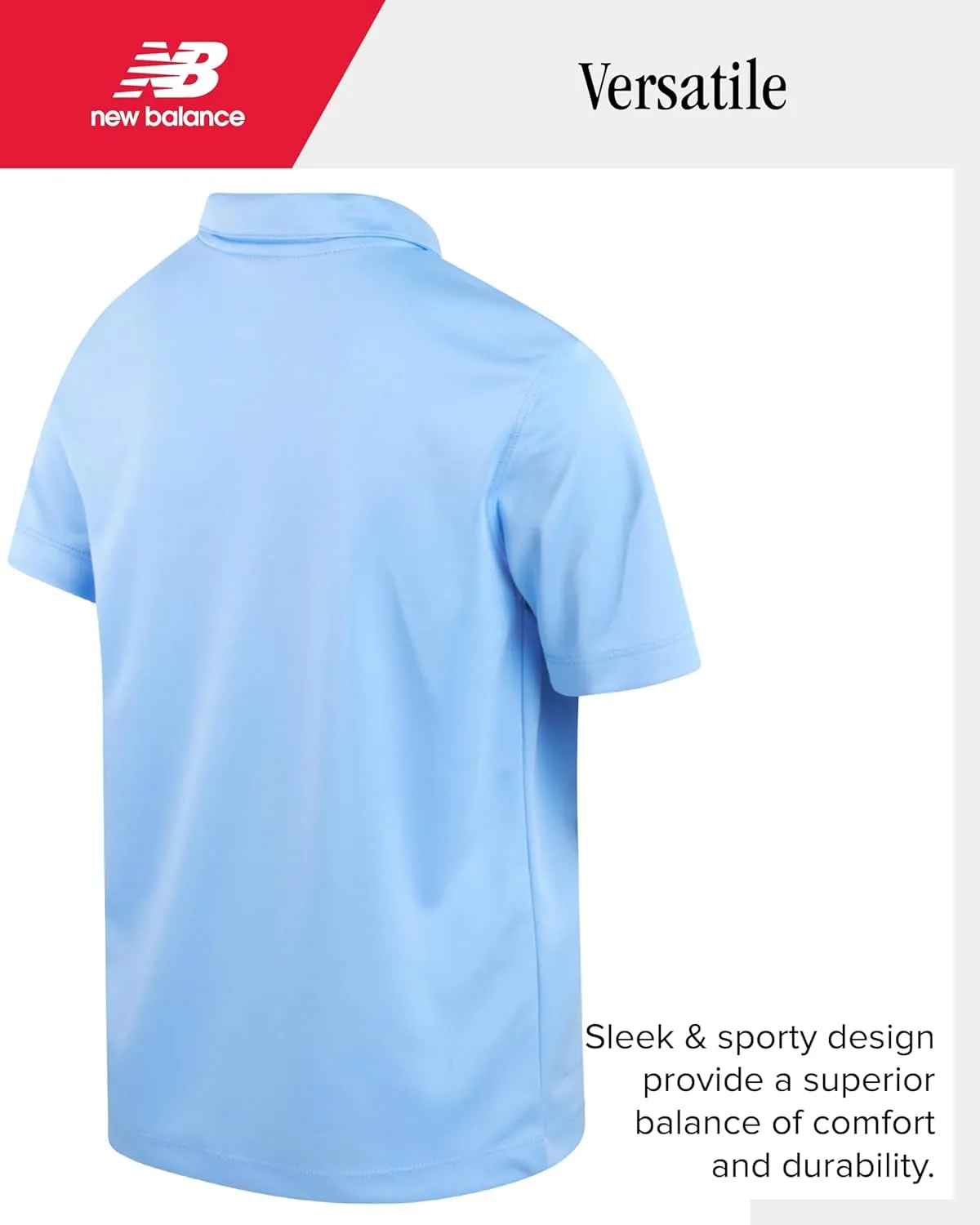 New Balance Boys' Athletic Shorts Set - 2 Piece Performance Short Sleeve Golf Polo Shirt and Active Shorts (Sizes: 8-12)
